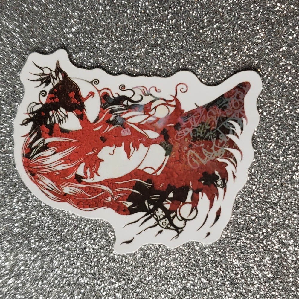 ART Gothic Girl WATERPOOF Sticker crow